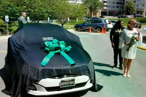 An NABC Recycled Ride vehicle ready for the unveiling to a deserving family.